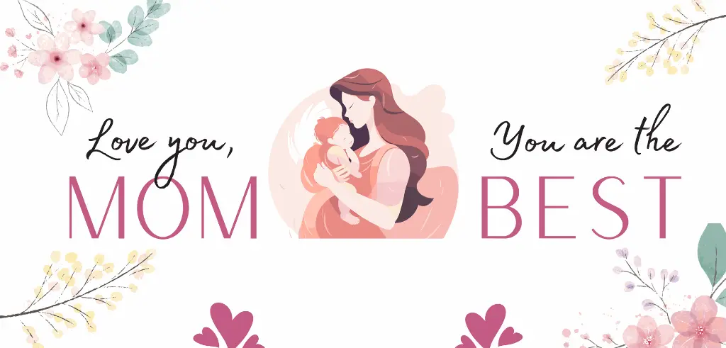 Pink Black Illustrated Mom and Baby Line Art Mother's Day Wraparound Mug (3).webp