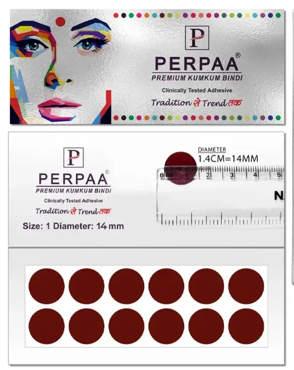 Premium Velvet Kumkum Bindi – Dark Maroon (Size 1 (15 mm))