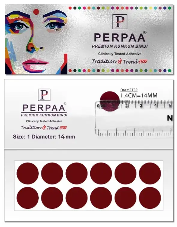 Premium Velvet Kumkum Bindi – Light Maroon (Size 1 (15 mm))