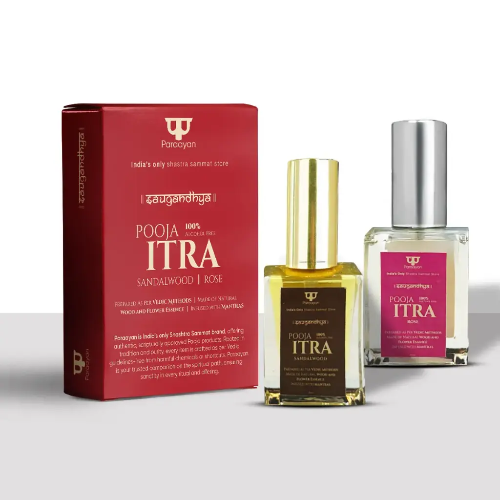 Pure Natural Itra for Pooja - Chandan & Gulab
